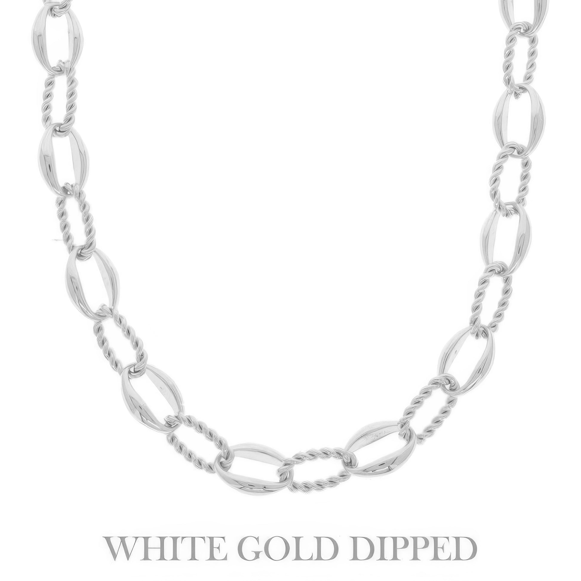 Gold Plated Textured Chain Necklace - Tigbul's Variety Fashion Shop