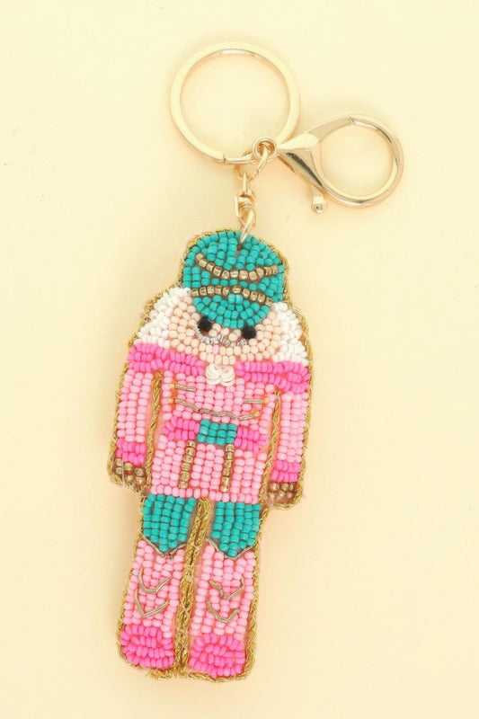 Christmas Nutcracker Seed Beaded Keychain - Tigbul's Variety Fashion Shop