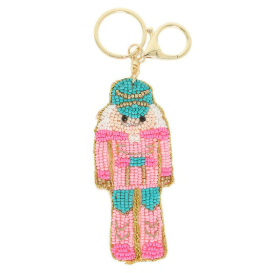 Christmas Nutcracker Seed Beaded Keychain - Tigbul's Variety Fashion Shop