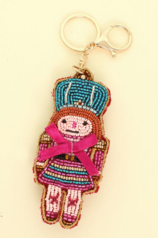 Christmas Nutcracker Seed Beaded Keychain - Tigbul's Variety Fashion Shop