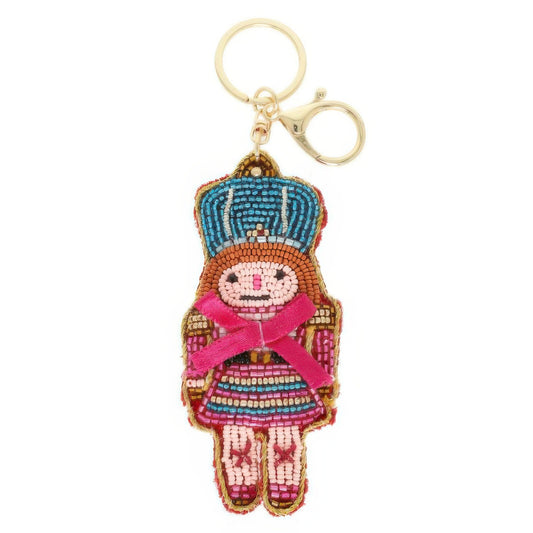 Christmas Nutcracker Seed Beaded Keychain - Tigbul's Variety Fashion Shop