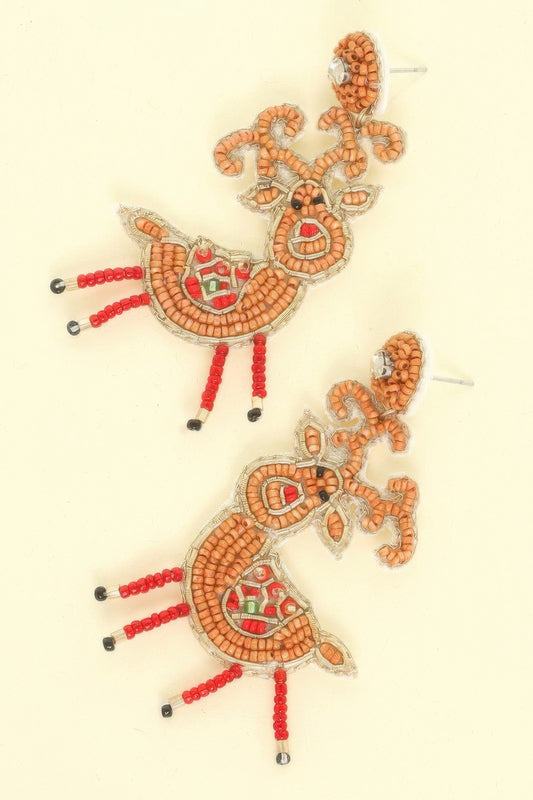Christmas Reindeer Post Earrings - Tigbul's Variety Fashion Shop
