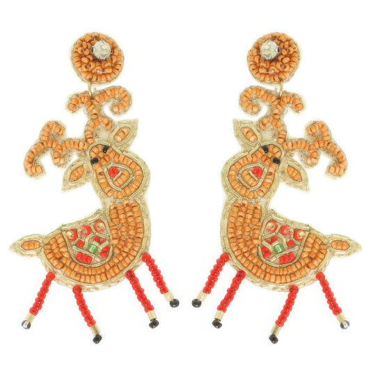 Christmas Reindeer Post Earrings - Tigbul's Variety Fashion Shop
