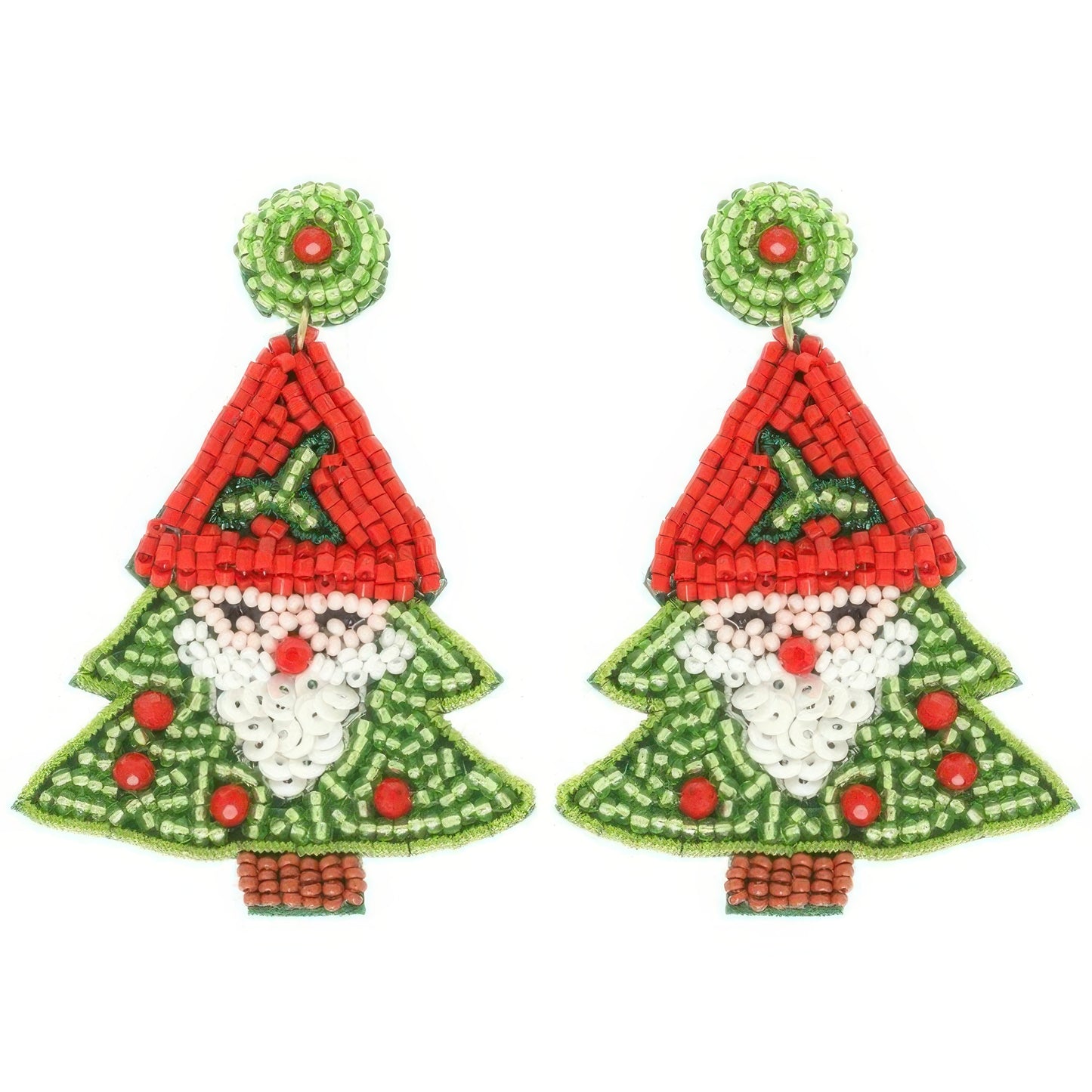 Christmas Santa Tree Post Earrings - Tigbul's Variety Fashion Shop