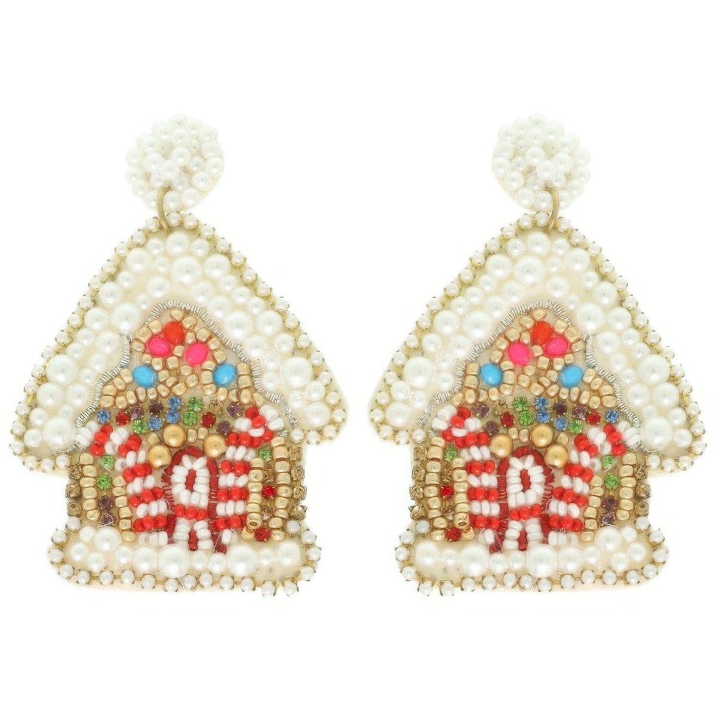 Christmas Gingerbread House Post Earrings - Tigbul's Variety Fashion Shop