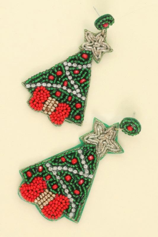 Christmas Tree Post Earrings - Tigbul's Variety Fashion Shop
