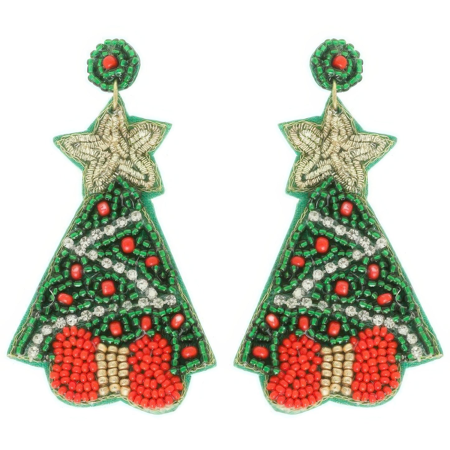 Christmas Tree Post Earrings - Tigbul's Variety Fashion Shop
