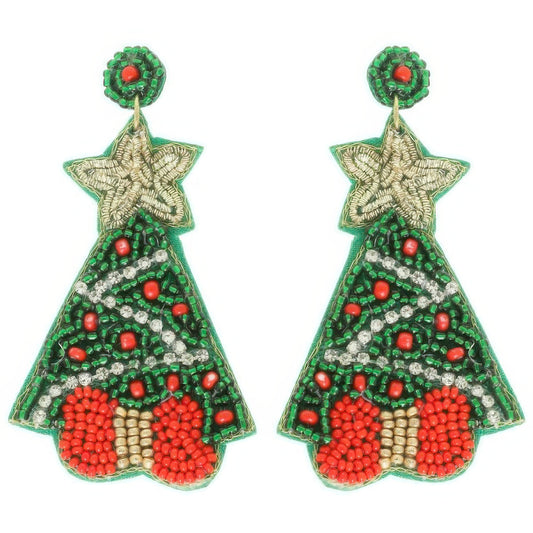 Christmas Tree Post Earrings - Tigbul's Variety Fashion Shop