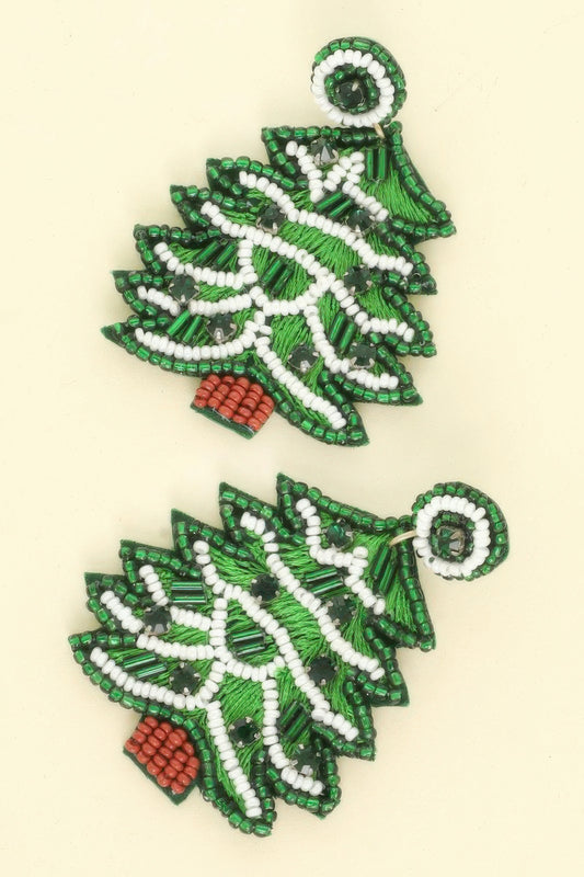 Christmas Tree Post Dangle Earrings - Tigbul's Variety Fashion Shop