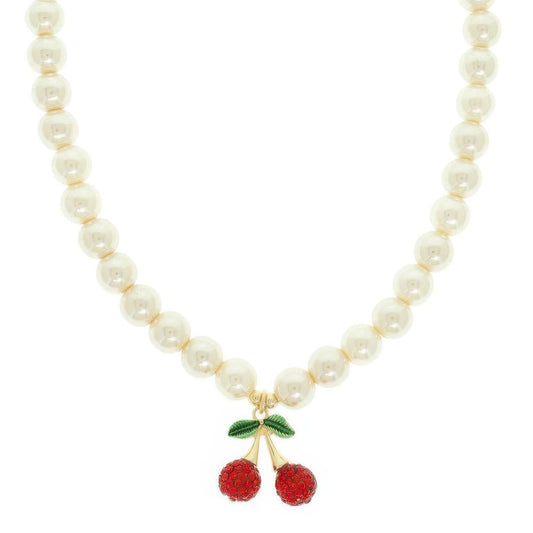 Red Cherry Pendant Pearl Necklace - Tigbul's Variety Fashion Shop