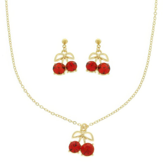 Red Cherry Pendant Necklace Set - Tigbul's Variety Fashion Shop