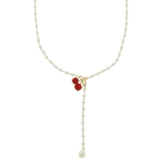 Red Cherry Charm Pearl Necklace - Tigbul's Variety Fashion Shop