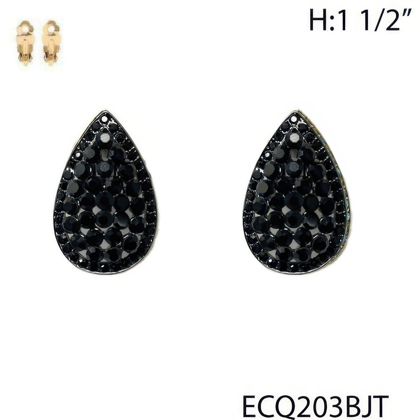 Vintage Styled Rhinestone Teardrop Clip Earrings - Tigbul's Variety Fashion Shop