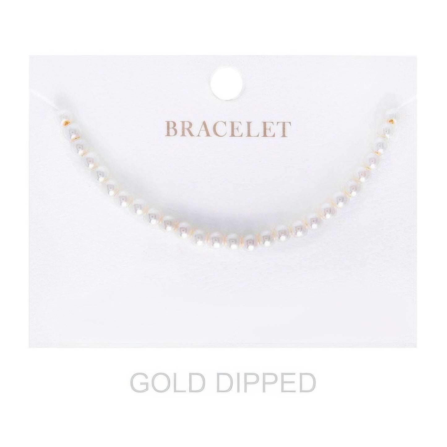 4mm Women's Gold Dipped Pearl Strand Bracelet - Tigbul's Variety Fashion Shop