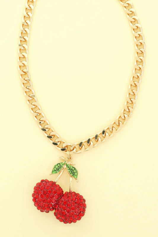 Red Cherry Pendant Necklace - Tigbul's Variety Fashion Shop