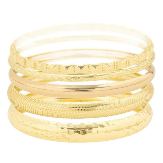 5pc Multi Stacked Bangle Bracelet Set - Tigbul's Variety Fashion Shop