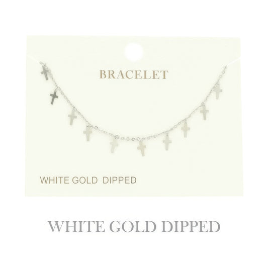 Gold Plated Cross Charm Bracelet - Tigbul's Variety Fashion Shop