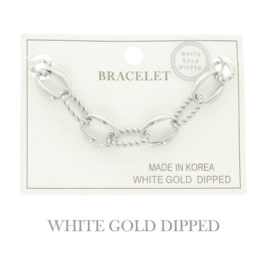 Gold Plated Textured Chain Bracelet - Tigbul's Variety Fashion Shop