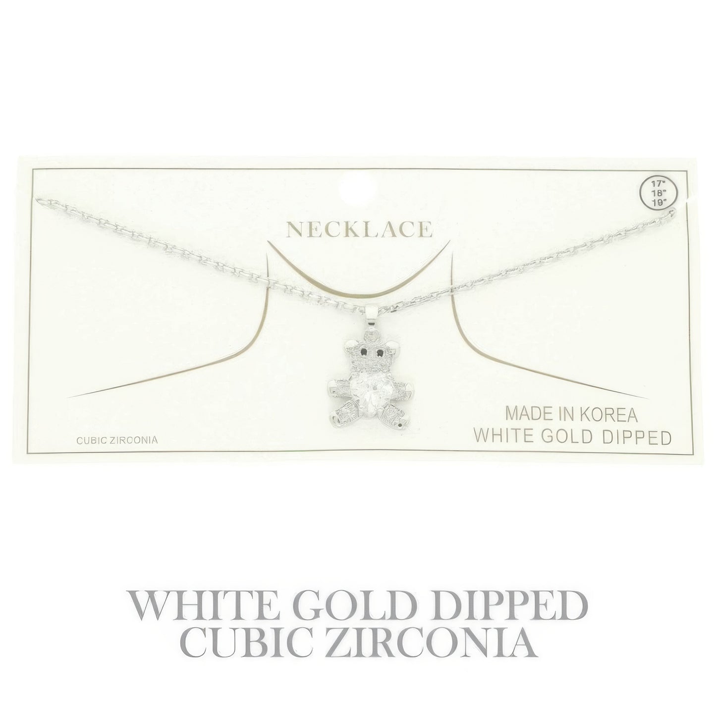 Gold Plated Teddy Bear Cz Pendant Necklace - Tigbul's Variety Fashion Shop