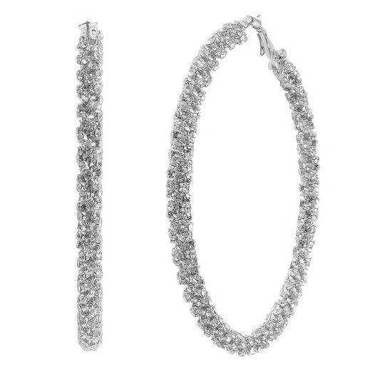 Cz Pave Tube Hoop Earrings - Tigbul's Variety Fashion Shop