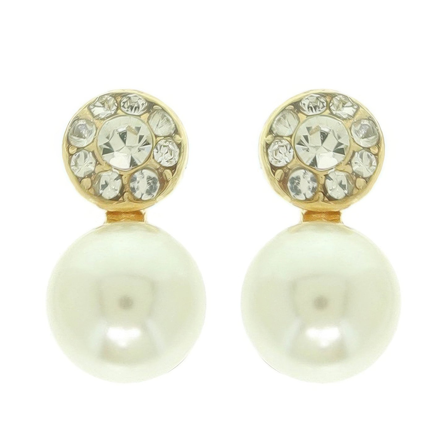 Jeweled White Pearl Earrings - Tigbul's Variety Fashion Shop