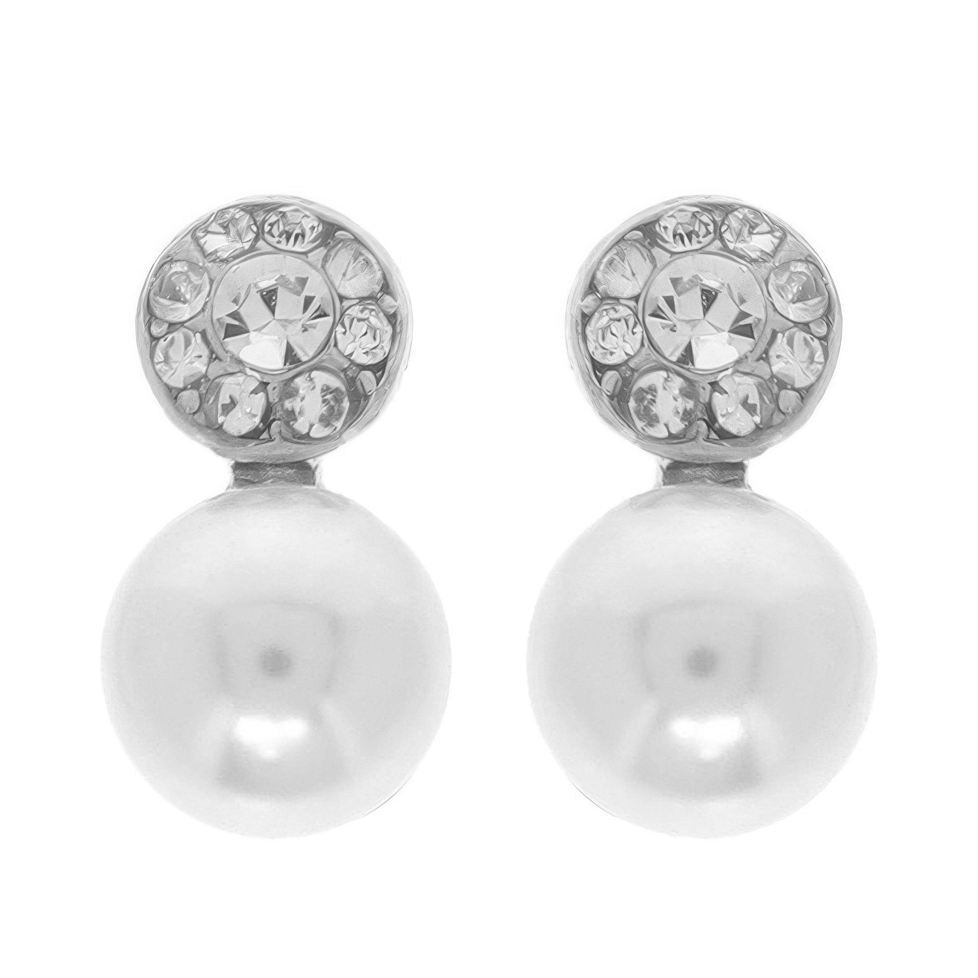 Jeweled White Pearl Earrings - Tigbul's Variety Fashion Shop
