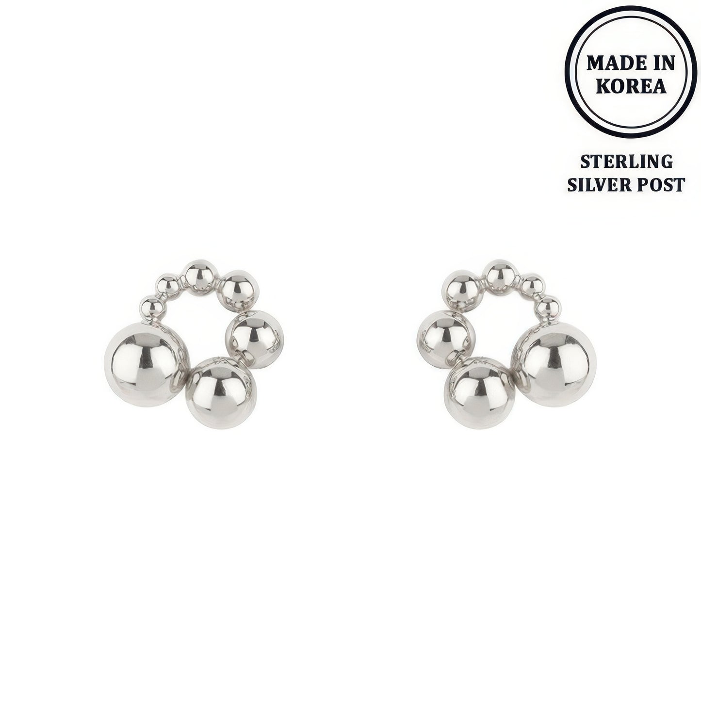 Ball Hoop Post Earrings - Tigbul's Variety Fashion Shop