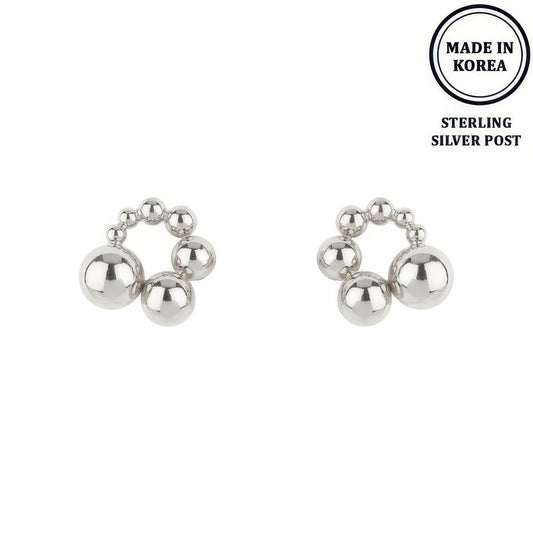 Ball Hoop Post Earrings - Tigbul's Variety Fashion Shop