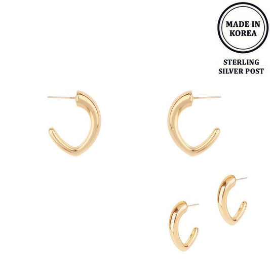 Serpent Huggie Hoop Post Earrings - Tigbul's Variety Fashion Shop