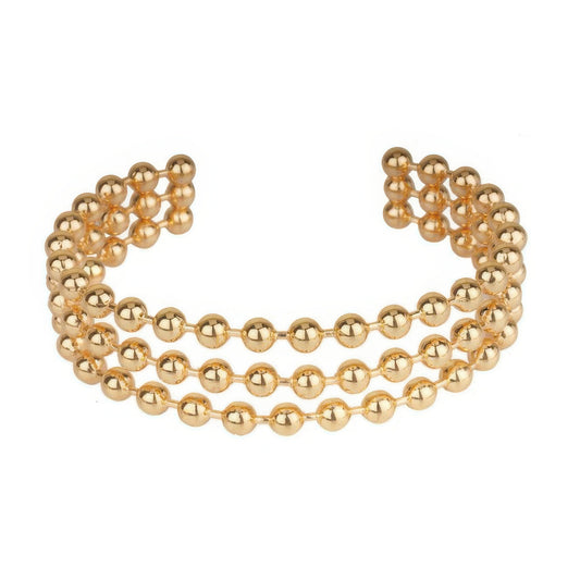 Multi-row Ball Chain Cuff Bracelet - Tigbul's Variety Fashion Shop