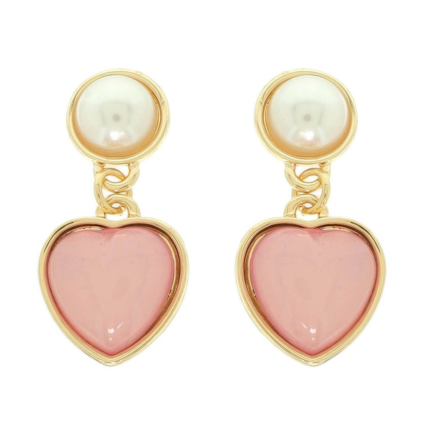 Jeweled Two-tier Heart Earrings - Tigbul's Variety Fashion Shop