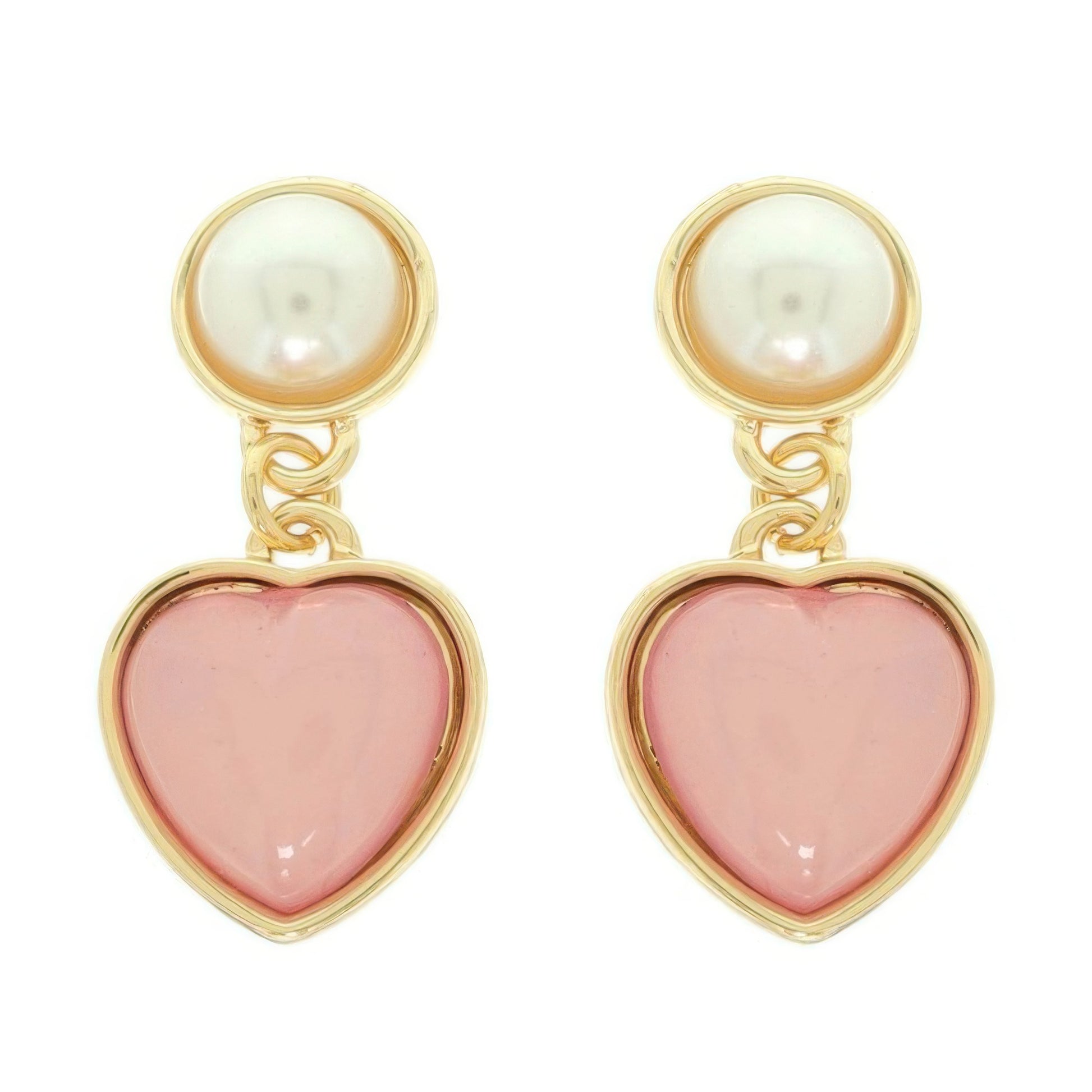 Jeweled Two-tier Heart Earrings - Tigbul's Variety Fashion Shop