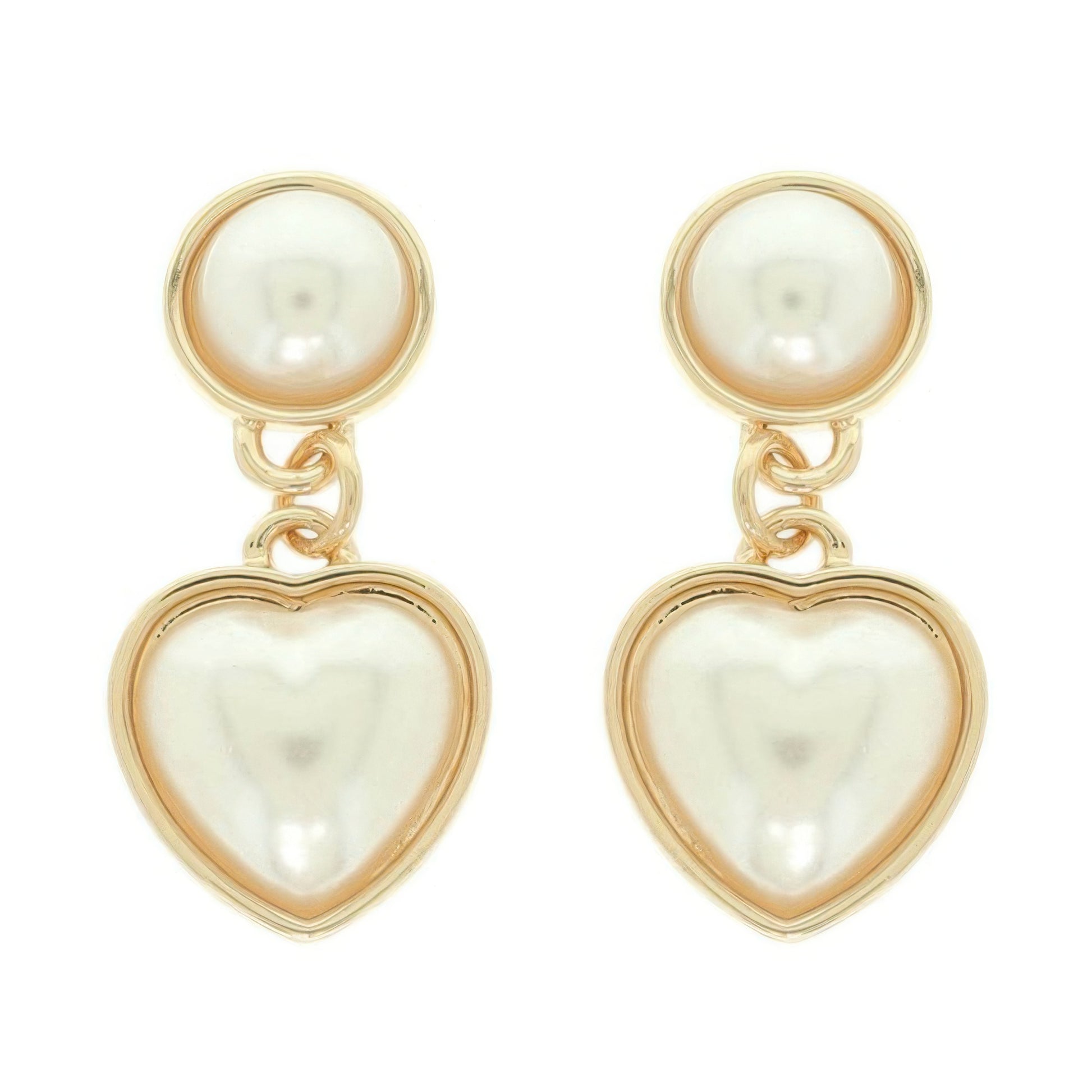 Jeweled Two-tier Heart Earrings - Tigbul's Variety Fashion Shop