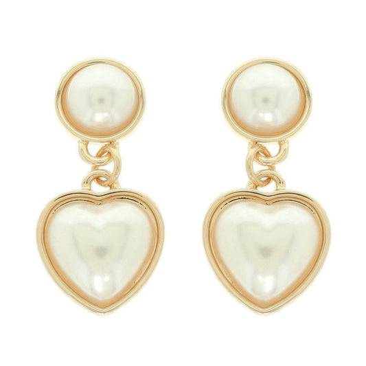 Jeweled Two-tier Heart Earrings - Tigbul's Variety Fashion Shop