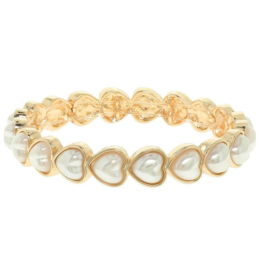 Heart Theme Bezel Jeweled Bracelet - Tigbul's Variety Fashion Shop