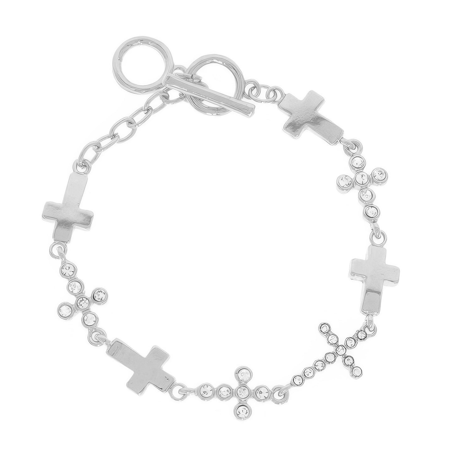 Jeweled Cross Toggle Bracelet - Tigbul's Variety Fashion Shop
