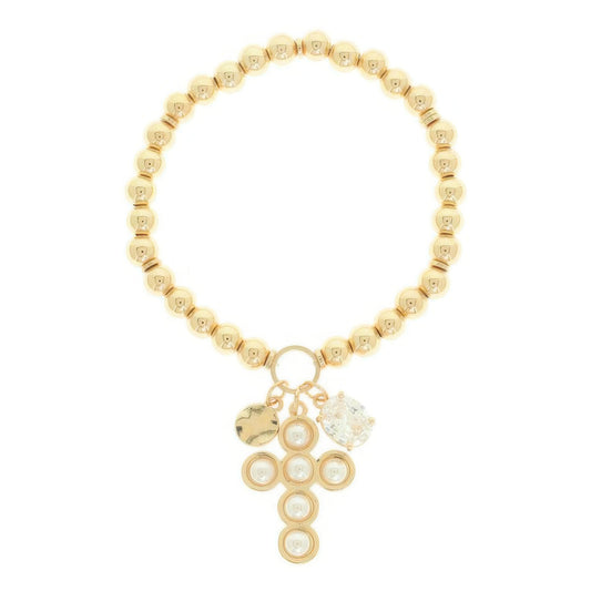 Bezel Jeweled Cross Bracelet - Tigbul's Variety Fashion Shop