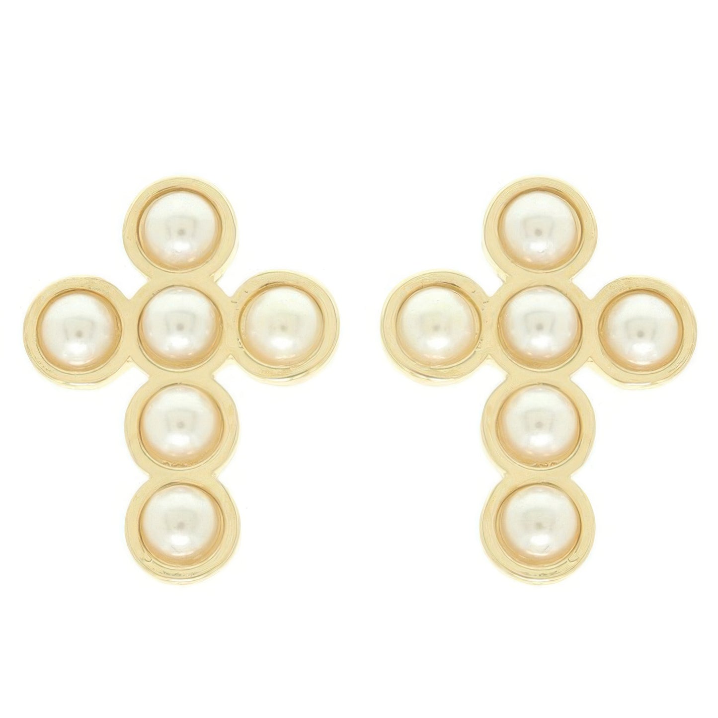 Bezel Jeweled Cross Earrings - Tigbul's Variety Fashion Shop