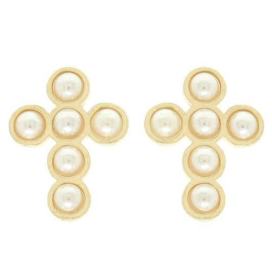 Bezel Jeweled Cross Earrings - Tigbul's Variety Fashion Shop