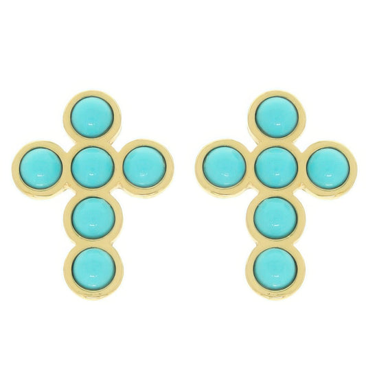 Bezel Jeweled Cross Earrings - Tigbul's Variety Fashion Shop