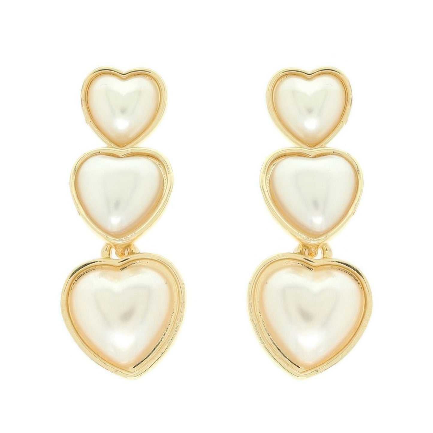 Jeweled Multi-tiered Heart Earrings - Tigbul's Variety Fashion Shop