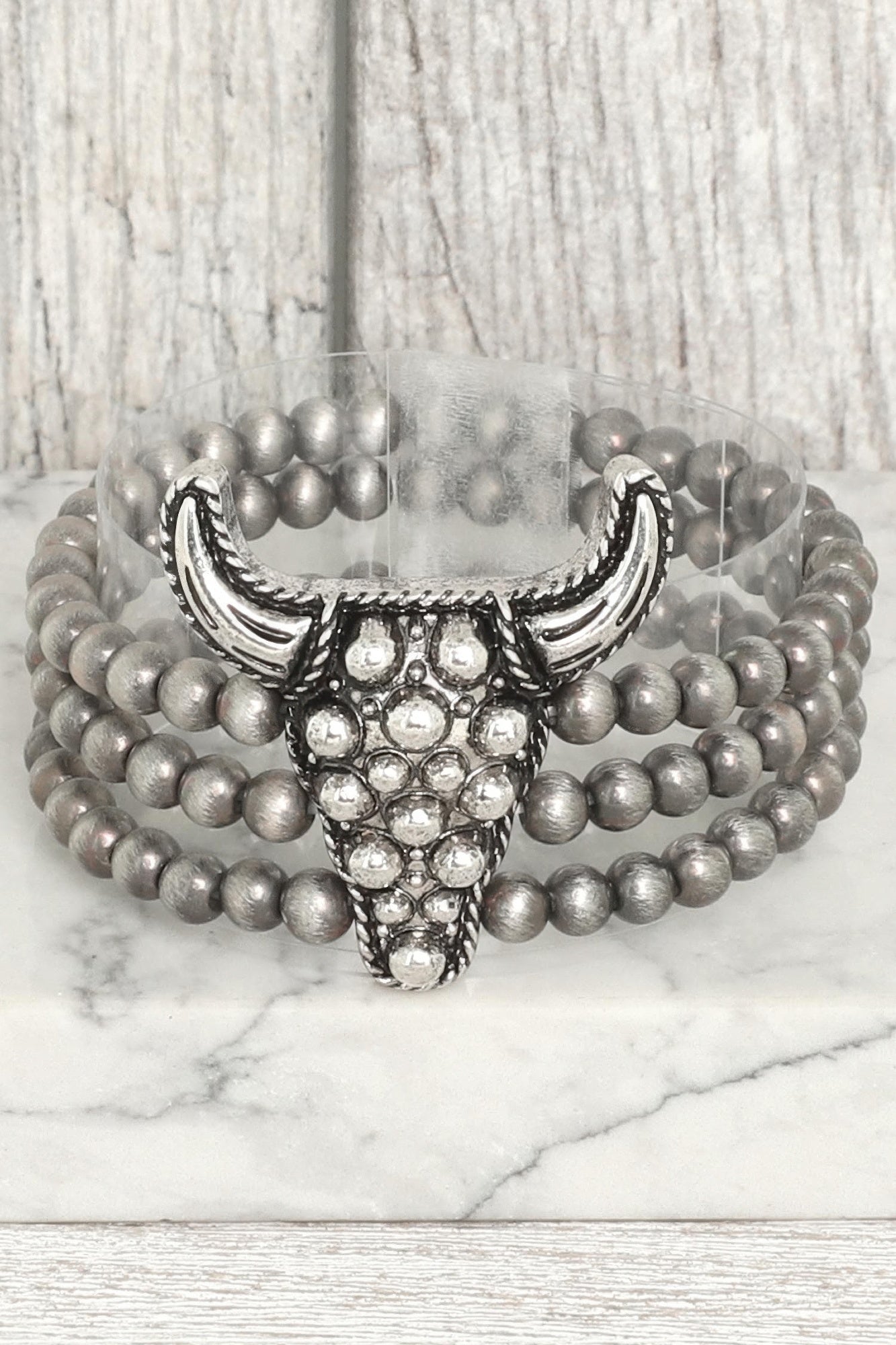 Western Bubble Steerhead Bead Bracelet - Tigbul's Variety Fashion Shop
