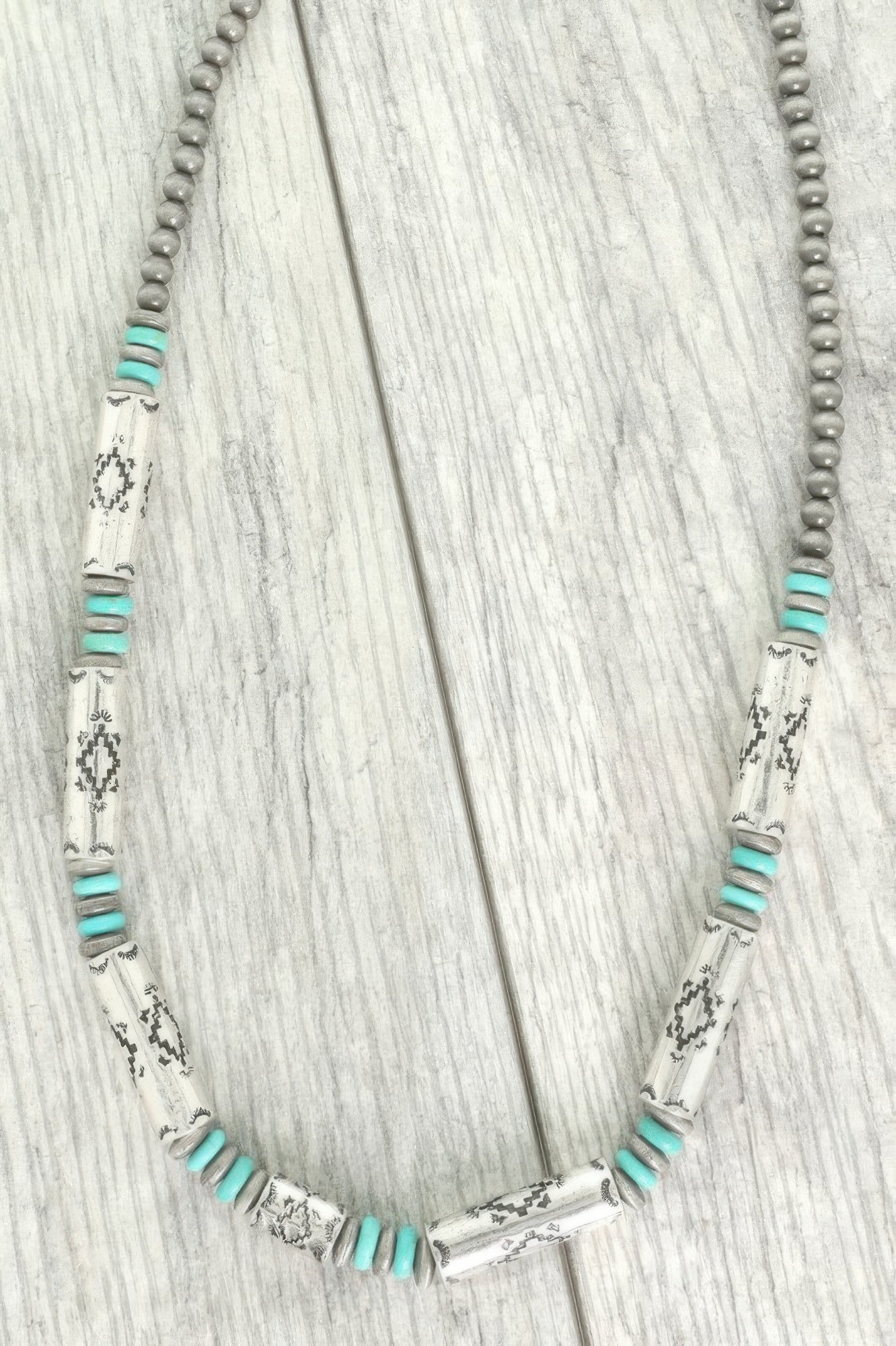 Western Theme Navajo Barrel Bead Necklace - Tigbul's Variety Fashion Shop