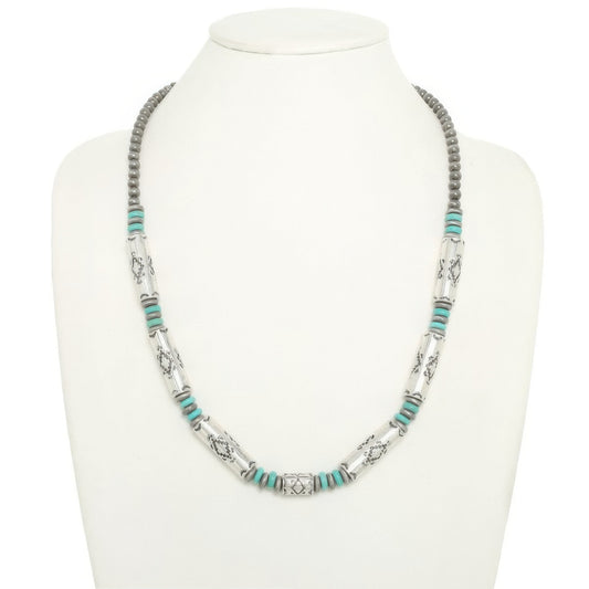 Western Theme Navajo Barrel Bead Necklace - Tigbul's Variety Fashion Shop