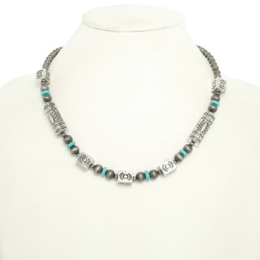 Western Theme Navajo Barrel Bead Necklace - Tigbul's Variety Fashion Shop