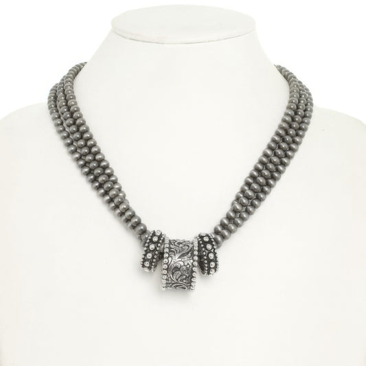 Western Navajo Barrel Pendant Bead Necklace - Tigbul's Variety Fashion Shop