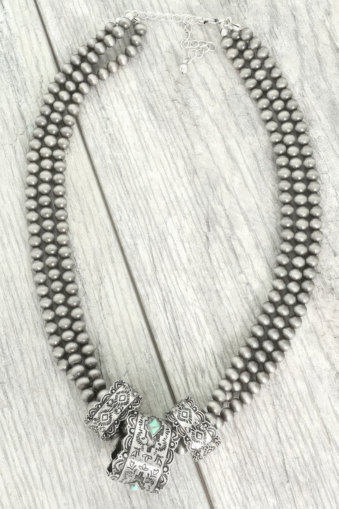 Western Navajo Barrel Pendant Beaded Necklace - Tigbul's Variety Fashion Shop