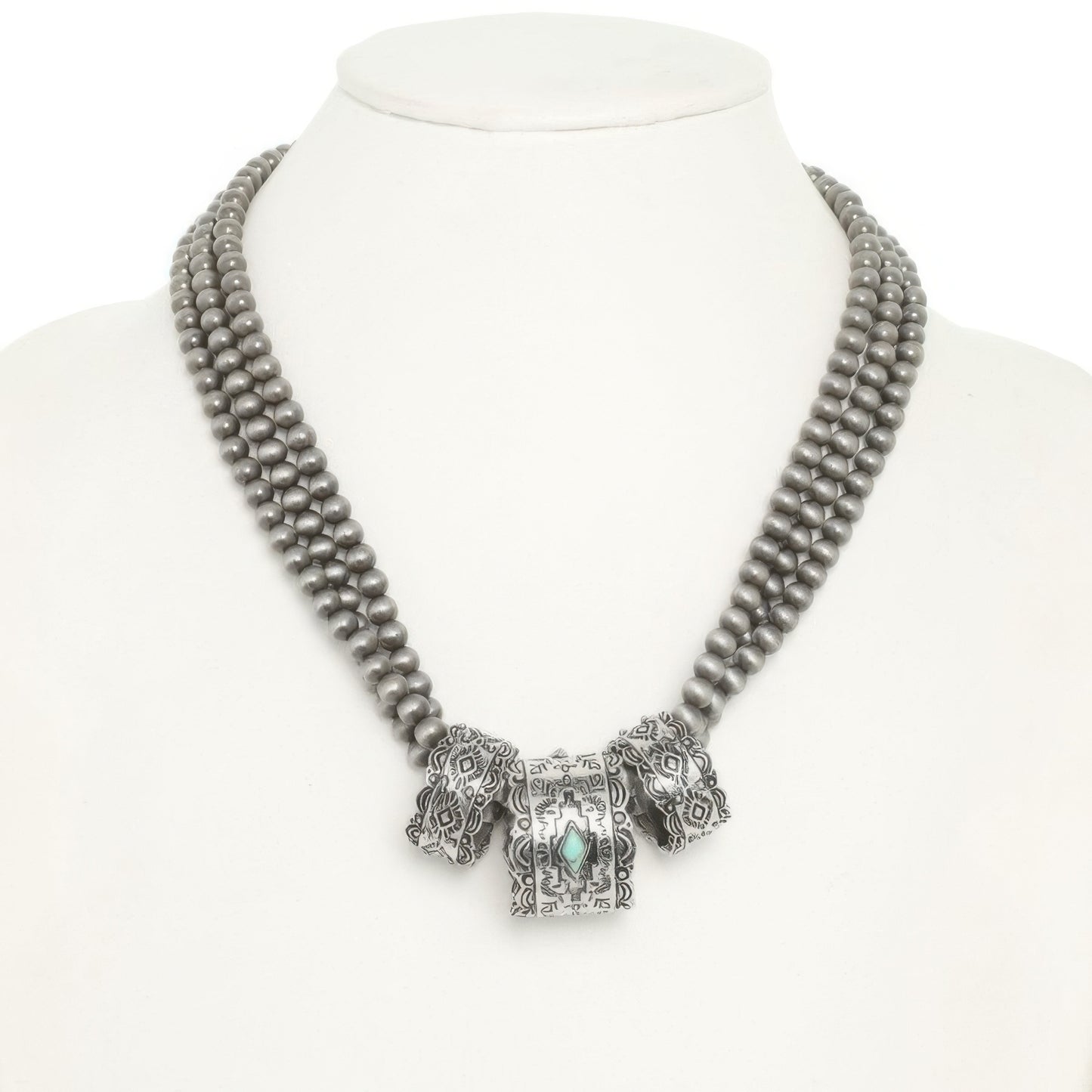 Western Navajo Barrel Pendant Beaded Necklace - Tigbul's Variety Fashion Shop