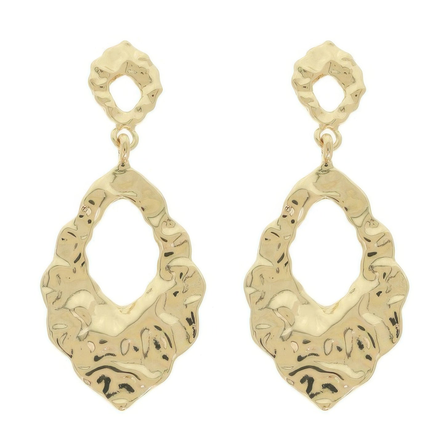 Hammered Finish Teardrop Hoop Earrings - Tigbul's Variety Fashion Shop