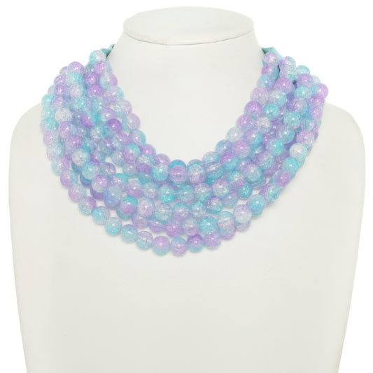Multi-strand Marble Bead Necklace - Tigbul's Variety Fashion Shop